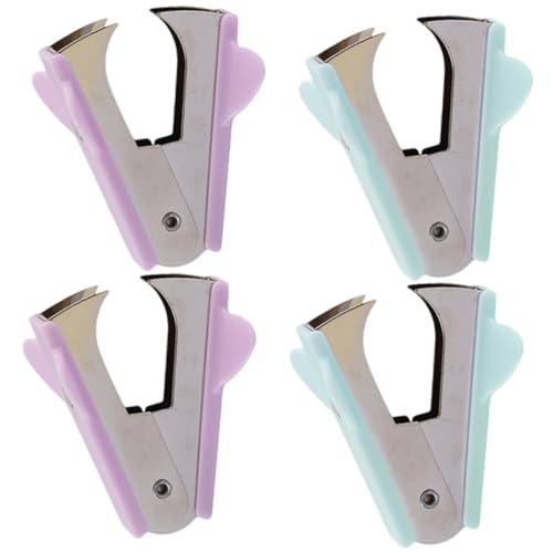 ARTIBETTER 4 Stück Handlicher Klammerentferner Tragbarer Heftklammerentferner für Büro und Zuhause Ergonomisches Design Macaron Farben Grün für Schnelle und Beschädigungsfreie Anwendung von Artibetter