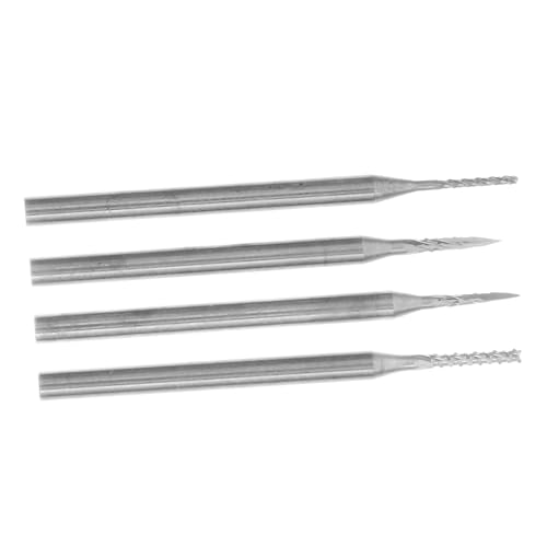 ARTIBETTER 4 Stück Hartmetall-Gravurbits präzisionswerkzeug schnitzwerkzeuge holzschnitzerei Gravierwerkzeuge Spiralbohrer-Bohrwerkzeug Bohrer aus Wolframcarbid Wolfram Stahl Silver von Artibetter