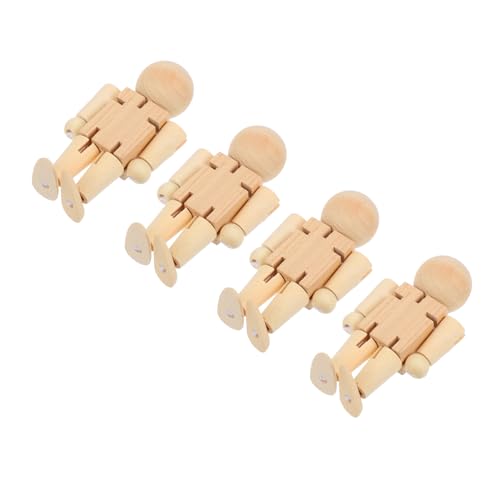ARTIBETTER 4 Stück Holzfiguren holzspielzeug Roboter aus Holz Holzroboter selber bauen Menschen aus Holz Holzsachen zum Bemalen unvollendete Nussknacker-Figur posierende Figur Holzpuppe Beige ARTIBETTER 4 Stück Holzfiguren holzspielzeug Roboter aus Holz Holzroboter selber bauen Menschen aus Holz Holzsachen zum Bemalen unvollendete Nussknacker-Figur posierende Figur Holzpuppe Beige von Artibetter