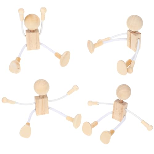 ARTIBETTER 4 Stück Holzpflockpuppen Unvollendete Hölzerne Menschenpuppenroboter Körper-Actionfiguren-Modellspielzeug Puppen Mit Beweglichen Gelenken Kreative Formbare ARTIBETTER 4 Stück Holzpflockpuppen Unvollendete Hölzerne Menschenpuppenroboter Körper-Actionfiguren-Modellspielzeug Puppen Mit Beweglichen Gelenken Kreative Formbare von Artibetter