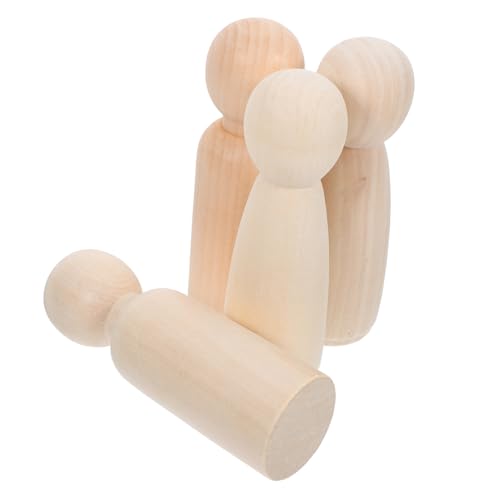ARTIBETTER 4 Stück Holzpuppenspielzeug Basteln Holzsteckpuppen Blanke Holzsteckpuppen DIY Steckpuppendekor Dekorative Holzpuppen Menschenfiguren Für Holzpuppenmodell von Artibetter