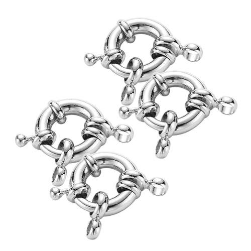 ARTIBETTER 4 Stück Schmuckzubehör schmuck stecker Federverschlüsse für die Schmuckherstellung runde Verbindungsringe Schmuckverschlussanschluss Schließe runder Verschluss Kupfer Silber von Artibetter