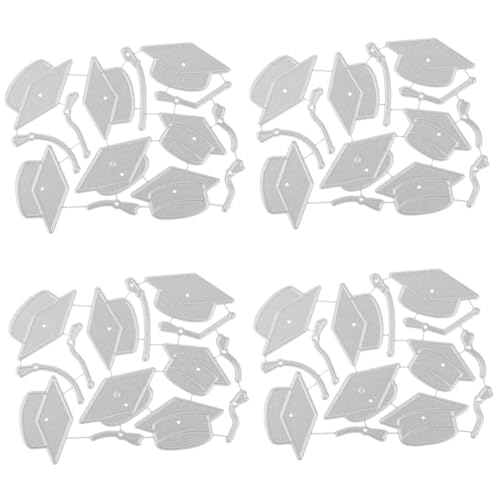 ARTIBETTER 4 Stück Stanzform cutter messser graduation cap Schneidform für Abschlussfeier-Tischdekorationen Kappe geschnitten Kappenform Abschlussstanze Formen für Fotoalben Rostfreier Stahl von Artibetter