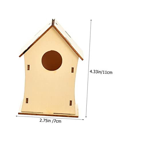 ARTIBETTER 4 Stück Teiliges Diy Weihnachts Holzhaus zum Bemalen Kinderfreundliche Basteldekoration Kreative Graffiti Holzfiguren Handliche Christbaumschmuck Accessoires für Festliche Tisch von Artibetter