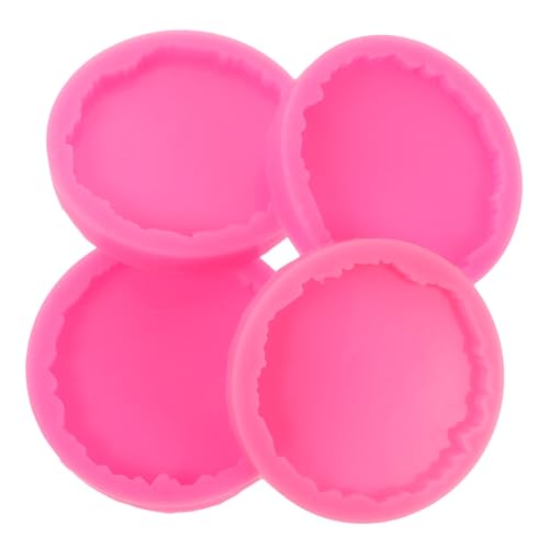 ARTIBETTER 4 Stück Teiliges Runde Silikonuntersetzerformen für Epoxidharz Unregelmäßige Pinkfarbene DIY Coaster Molds zum Schutz von Möbeln für Basteln und Tischdekoration von Artibetter