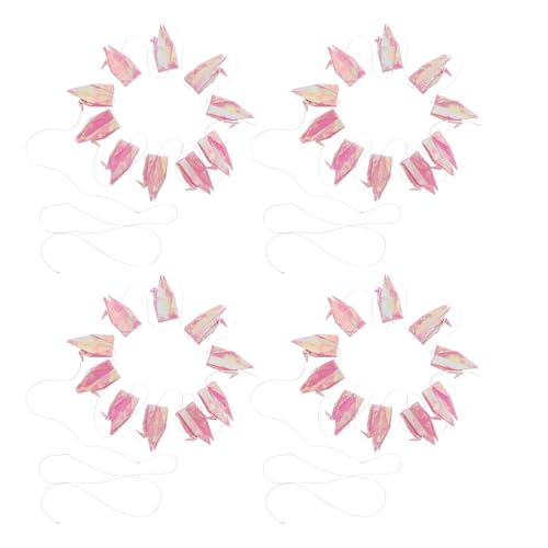 ARTIBETTER 4 Stück Wasserdichte Origami-Faltvogel Girlanden Handgefaltete Papierfiguren in Perlenpink Vielseitige Dekoration für Hochzeit Verlobung Party und Fotorequisiten von Artibetter