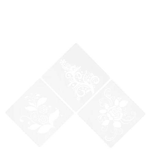 ARTIBETTER 4 Stück dekorative Wandschablonen zum Bemalen Blumenschablone Kunst Malerei Bastelschablonen Blätter Schablonen Malen von Schablonen für das Haustier Weiß von Artibetter