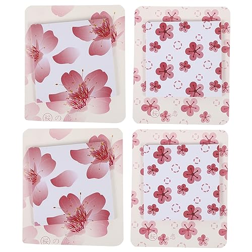 ARTIBETTER 4 Stücke Hinweis Papier Rosa Niedlich Notizblock Cartoon Briefpapier Hinweis Memo Pad Selbst Stick Notizen Pad Papier von Artibetter