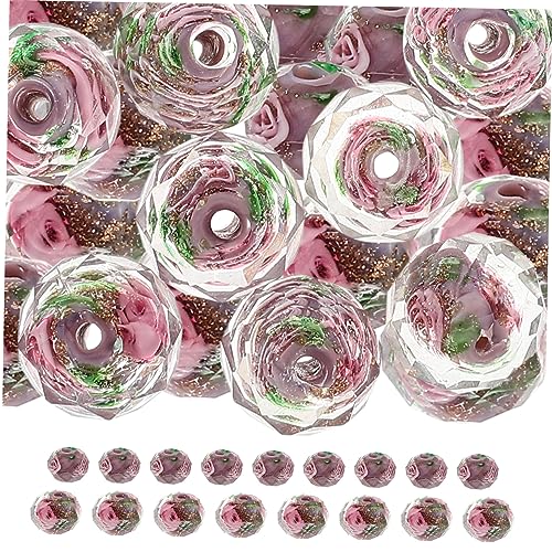 ARTIBETTER 40 Stück Anhänger Zubehör Trendy Farbige Perlen Farben Geformt Blumen- Machen Perlen-anhänger Reiz Handwerk Herstellung Bunt Gefärbt Perlenzauber Schmuck Lose Violett Glas von Artibetter