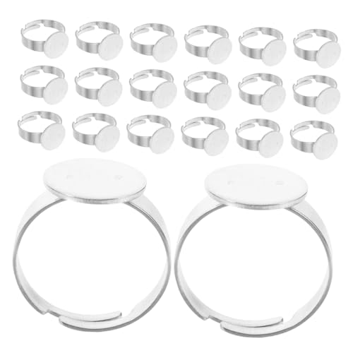 ARTIBETTER 40 Stück Einstellbare Ringe Basis Flache Cabochon Fassung für Schmuckherstellung und DIY Projekte Langlebig und von Artibetter