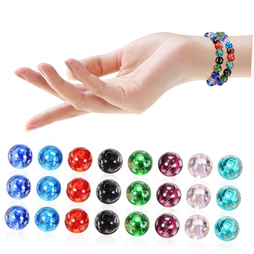 ARTIBETTER 40 Stück Leuchtende Glasperlen Winzige Perlen Zum Basteln Runde Schmuckherstellung Basteln Leuchtperlen Dunkle Bastelperlen Zubehör Mehrfarbiges Armband Bastelset von Artibetter