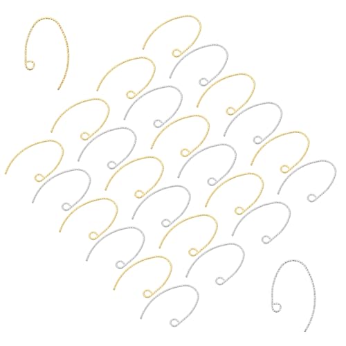 ARTIBETTER 40 Stück Metall Ohrringhaken Kupfer DIY Ohrschmuck Zubehör Rutschfeste Oberfläche Leichte Ohrhaken Gold und Silber für Selbstgemachte Damen Ohrringe von Artibetter