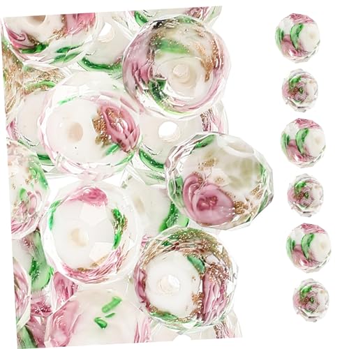 ARTIBETTER 40 Stück Perlenarmbandzubehör für klein Blumen- Anhänger zum Basteln Perlenschmuckzubereitung Blumenanhänger zur Schmuckherstellung Blumenperlen DIY-Perlen Glas Rosa von Artibetter