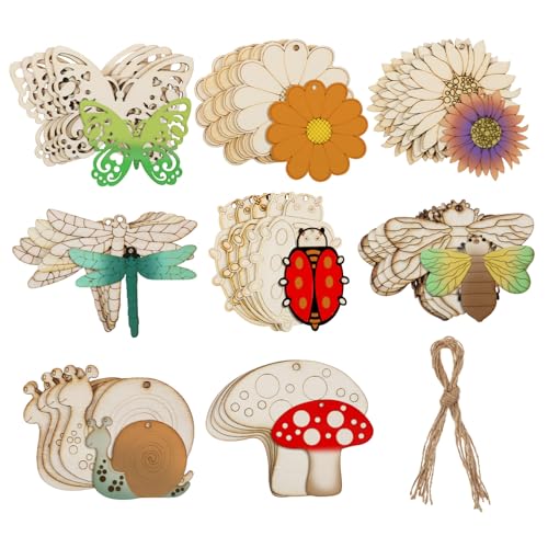 ARTIBETTER 40 Stück Teiliges Unvollendete Holzscheiben für Bastelarbeiten Holztiere Blumen DIY Malprojekte mit Juteseilen für Kreative Dekorationen ARTIBETTER 40 Stück Teiliges Unvollendete Holzscheiben für Bastelarbeiten Holztiere Blumen DIY Malprojekte mit Juteseilen für Kreative Dekorationen von Artibetter