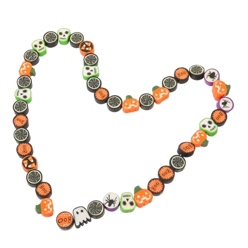 ARTIBETTER 40Stücke Halloween Armbandperlen Polymer Mehrzweck Bastelperlen für DIY Schmuckherstellung Perlen für Armbänder für Halloween Dekorationen von Artibetter