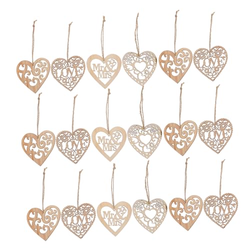 ARTIBETTER 40Stücke Herzform Holzanhänger DIY Hängedekoration Unbemalt für Hochzeit Valentinstag Bastelprojekte Fenster und Türverzierung Romantische von Artibetter