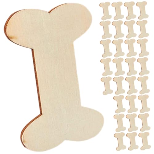 ARTIBETTER 40Stücke Holz Hundeknochen Rohlinge für DIY Bastelprojekte Unlackierte Graffiti Holzscheiben Holzdekorationen zum Aufhängen Natürliche und Sichere Materialien von Artibetter