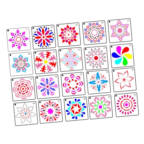 ARTIBETTER 44 Stück Mandala Schablonen Teiliges Malwerkzeug für DIY Projekte Zeichenschablonen für Malerei und Bastelarbeiten Wiederverwendbare Designs für Zuhause von Artibetter