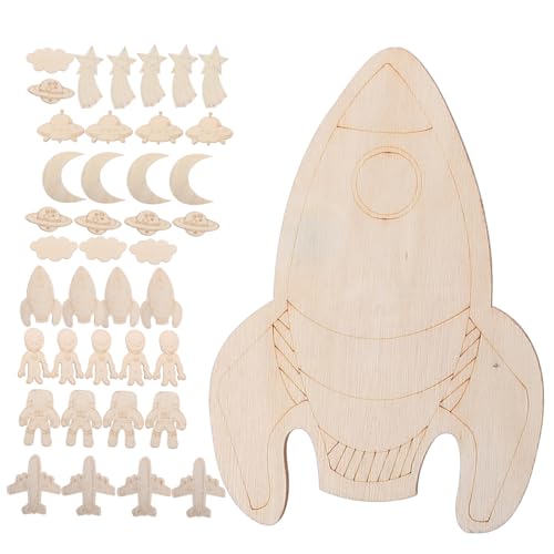 ARTIBETTER 45 Stück Holzschnitte Holzscheiben malen Leerzeichen Carving Chip für Holzausschnitte DIY Maldekore Verzierungen zum Thema Holzraum Party-DIY-Zubehör Holzscheiben selber machen von Artibetter