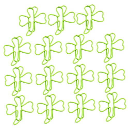 ARTIBETTER 45 Stück Kleeblatt-Lesezeichen Scrapbook-Büroklammern tierische Büroklammern Produkt Mittel Silber groß ordner exquisite für Papier Büroklammern testen Umspritzen Green von Artibetter