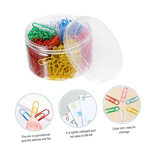 ARTIBETTER 450 Stück Farbige Büroklammern Papierclips Stifte Drahtklammern Stichworte Büroklammern in verschiedenen Größen Schreibwaren mentale Büroklammern Schulzeitungsklammern Metall Bunt von Artibetter