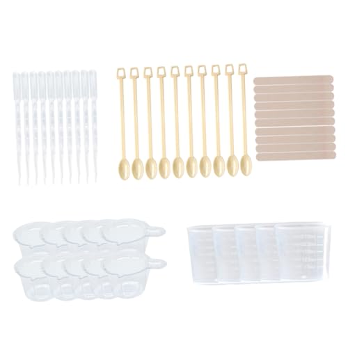 ARTIBETTER 45Stücke DIY Epoxidharz Werkzeugset Teilig Transparentes Epoxy Kit für Kunsthandwerk Silikonformen Messbecher und Zubehör für Untersetzer Schlüsselanhänger und Mehr von Artibetter
