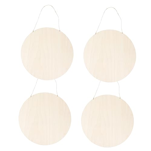 ARTIBETTER 4Satz DIY Holzscheiben Runde Blanko Holzplatten für Bastelprojekte für Kunstunterricht Glatte Oberfläche und Aufhängelöcher von Artibetter