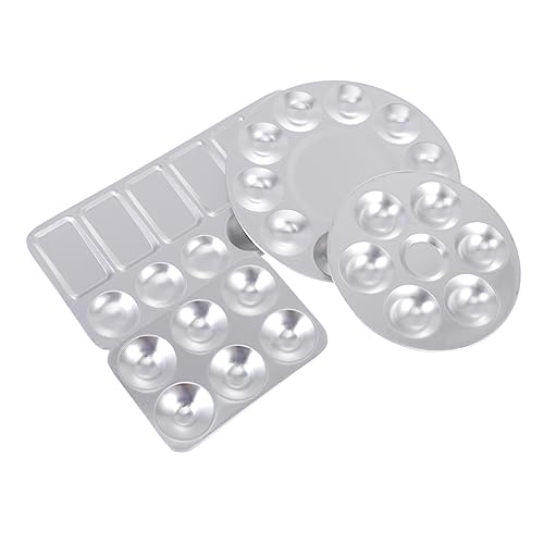 ARTIBETTER 4Stücke Aluminium Teiliges Runde und Rechteckige Malerschalen für Aquarell Öl und Professionelle Künstler Mischpalette mit Glatter Oberfläche für Einfaches ARTIBETTER 4Stücke Aluminium Teiliges Runde und Rechteckige Malerschalen für Aquarell Öl und Professionelle Künstler Mischpalette mit Glatter Oberfläche für Einfaches von Artibetter