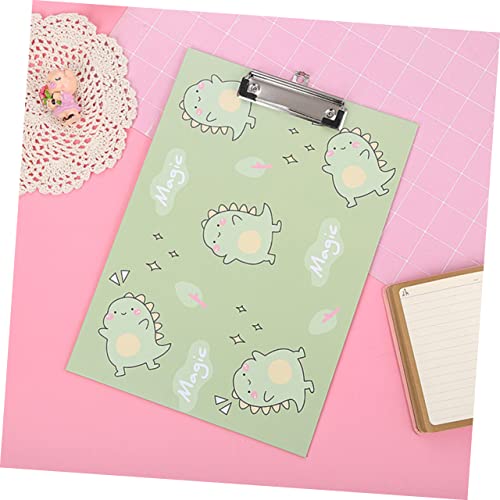 ARTIBETTER 4Stücke Cartoon Clipboard Teiliges Multifunktionales Schreibmemo mit Stabiler Hartfaserplatte für Büro Schule und Zuhause Grün Orange von Artibetter