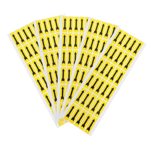 ARTIBETTER 5 Blätter -Aufkleber kleine Pfeilaufkleber farbig gerichtet Hinweisaufkleber Pfeilaufkleber für Shop Warnaufkleber Pfeilzeichen selbstklebendes Papier Yellow von Artibetter
