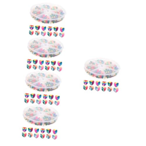 ARTIBETTER 5 Boxen Regenbogen Liebesperlen Perlen für Schmuckhersteller Schlüssel Herz Charme groß schnell Abstandsperlen in Herzform Herzperlen aus Ton DIY-Perlen Polymer-Ton von Artibetter