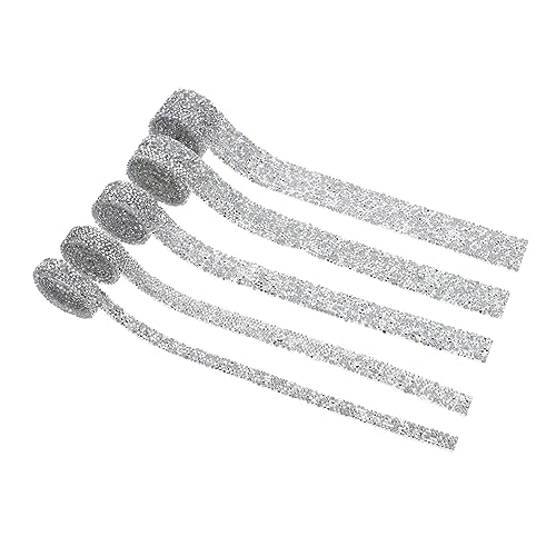 ARTIBETTER 5 Rollen DIY Strassbänder Selbstklebende Glitzerbänder für Bastelarbeiten Hochzeitsdekoration Geschenkverpackung von Artibetter