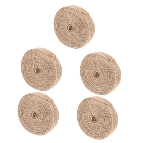 ARTIBETTER 5 Rollen Diy Handgemachtes Hanfseil Sackleinen Hochzeit Zartes Band Geschenkzubehör Geschenkband Verpackungsband Weihnachtszubehör Wickelband Dekoratives Band Goldrand Jute von Artibetter