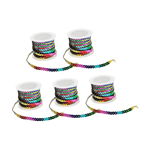 ARTIBETTER 5 Rollen Fünf Flache Paillettenborte für DIY Projekte Farbiges Paillettenband für Kleider Stirnbänder und Partydekoration Rolle von Artibetter