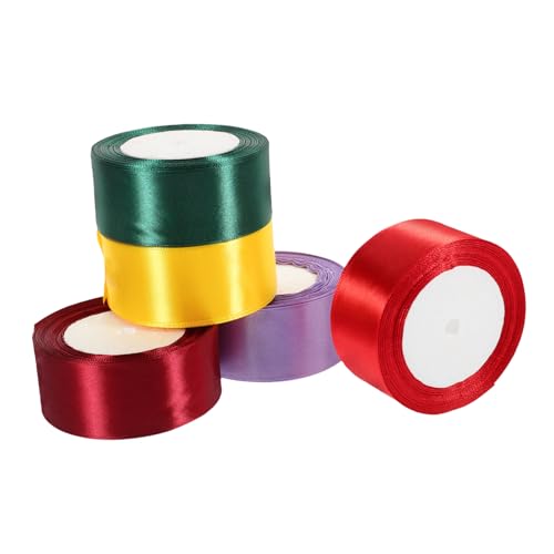 ARTIBETTER 5 Rollen Party-geschenkbänder Hochzeitsband Schmücken Klein Bänder Zum Verpacken Herstellung Verpackung Band Umwickeln Rot Bunt Farbe Gegenwärtig Sortiert Polyester von Artibetter