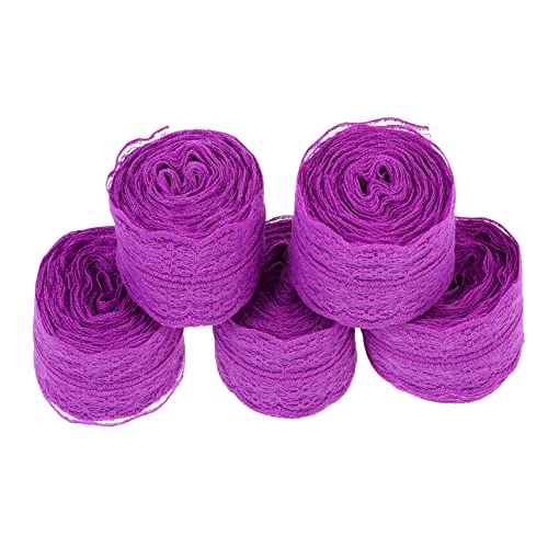 ARTIBETTER 5 Rollen Spitze Farbiges Band Blumenband Bänder Zum Basteln Band Für Blumen Dekorative Bänder Randband Verpackung Weihnachtsband Mehrfarbig Geschenkband Polyestergarn Violett von Artibetter