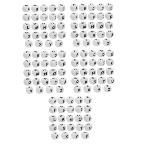ARTIBETTER 5 Sätze Alphabet-perlen Schüttgut Alphabet-zauber Für Buchstaben Perlen Farbig Schmuck Tragbare Buchstabenperlen Zarte Buchstabenperlen Kieselgel Weiß 26 Stücke * 5 von Artibetter