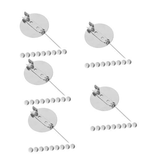 ARTIBETTER 5 Sätze Broschenmaterial Brosche Herstellung Versorgung Brosche Sicherheitsbasis Materialien Zur Herstellung Von Broschennadeln Tablett Metall Silver 50 Stück * 5 von Artibetter