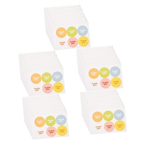 ARTIBETTER 5 Sätze Dankeschön Aufkleber Selbstklebende Rundetiketten Für Dekoration Und Verpackung Für Karten Und Feierlichkeiten 20 Stück * 5 von Artibetter