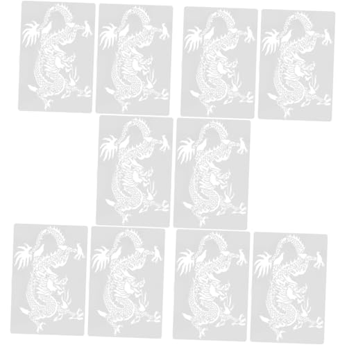 ARTIBETTER 5 Sätze Drachenform-malvorlage Drachen-schablone Malschablonen Drachenschablonen Schablonen Für Die Stoffmalerei Diy-drachen-malvorlagen Zeichnungsvorlagen Pvc Weiß 2 Stücke * 5 von Artibetter