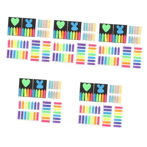 ARTIBETTER 5 Sätze Farbige Selbstklebende Memo Sticker mit Verschiedenen Haftnotizen für Studenten für Bürobedarf Notizen Index Tabs und Erinnerungen und Stark Haftend von Artibetter