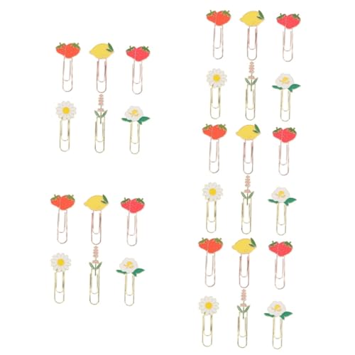 ARTIBETTER 5 Sätze Fruchtpapierclip Lesezeichen Heftklammern Dokumentieren Dokumentclips Papierclips Büroklammern Einzigartige Papierklammern Metallpapierklammer Zinklegierung 6 Stück * 5 von Artibetter