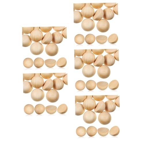 ARTIBETTER 5 Sätze Holzkugel Bälle Basteln Handwerk Halbkugeln Zum Basteln Halbe Holzperlen Halbe Kugel Runde Bastelbälle Halbe Bastelbälle Keine Lochholzperlen 40 Stück * 5 von Artibetter