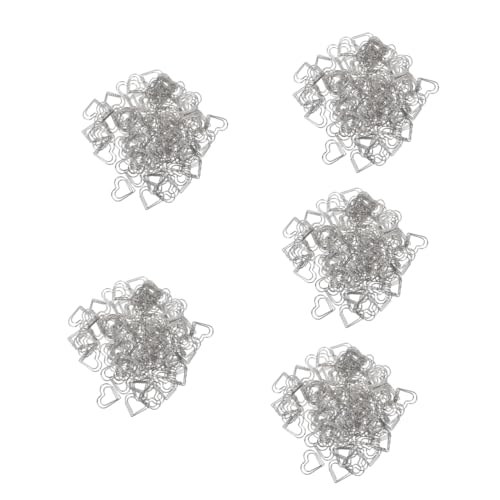 ARTIBETTER 5 Sätze Liebe Büroklammer Papierverschlüsse Herzen Form Kleine Papierklammern Büroklammern Herzförmige Papierklammern Office-dokumentenklammern Metall Silber 100 Stück * 5 von Artibetter