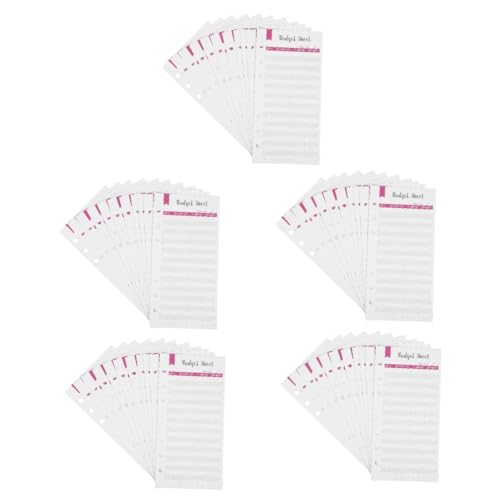 ARTIBETTER 5 Sätze Nachfüllbare Geldordner Loch Planer Nachfüllung Budget Veranstalter Home Office Supplies Geldbinder Nachfüllen Bürozubehör Papier Rot 12 Stücke * 5 von Artibetter