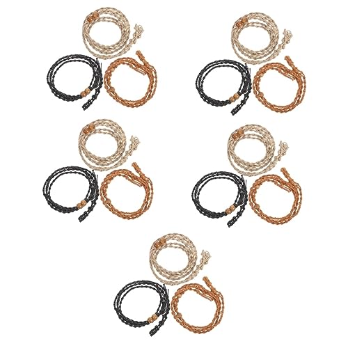 ARTIBETTER 5 Sätze Netz Tasche Gewebte Halskette Käfig Makramee Korb Leer Perlen Halsketten Halskette Seil Kristall Halskette Schnur Kristallhalterseil Geflochtenes Seil 3 Stücke * 5 von Artibetter