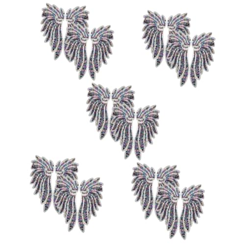 ARTIBETTER 5 Sätze Pailletten-flügel-patch Funkeln Feenflügel Für Erwachsene Party Weihnachten Flügel Kleidung Applikation Kostüm-patch-zubehör Polyester 2 Paare * 5 von Artibetter