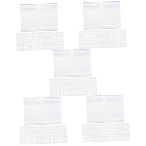 ARTIBETTER 5 Sätze Preiskarte Steht Anzeige Für Schild Displayhalter Groß Stand Zeichenhalter Etikett Ticket-display-halter -label -halter Transparent Pvc 50 Stück * 5 von Artibetter