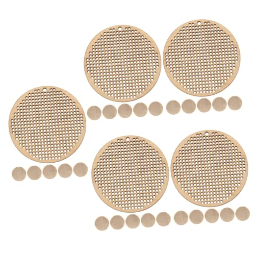 ARTIBETTER 5 Sätze Teiliges Runde Kreuzstich Holzchips Handgemachte Diy Anhänger Für Schmuck Und Für Bastelprojekte Und Dekoration 6 Stücke * 5 von Artibetter