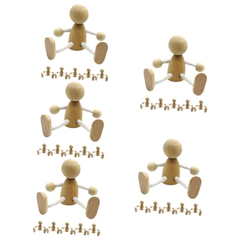 ARTIBETTER 5 Sätze Unfertige Holzpuppen Für Diy Bewegliche Beine Und Arme Holzfiguren Dekorative Spielzeuge Für Bastelprojekte Und Tischdekoration 6 Stücke * 5 von Artibetter